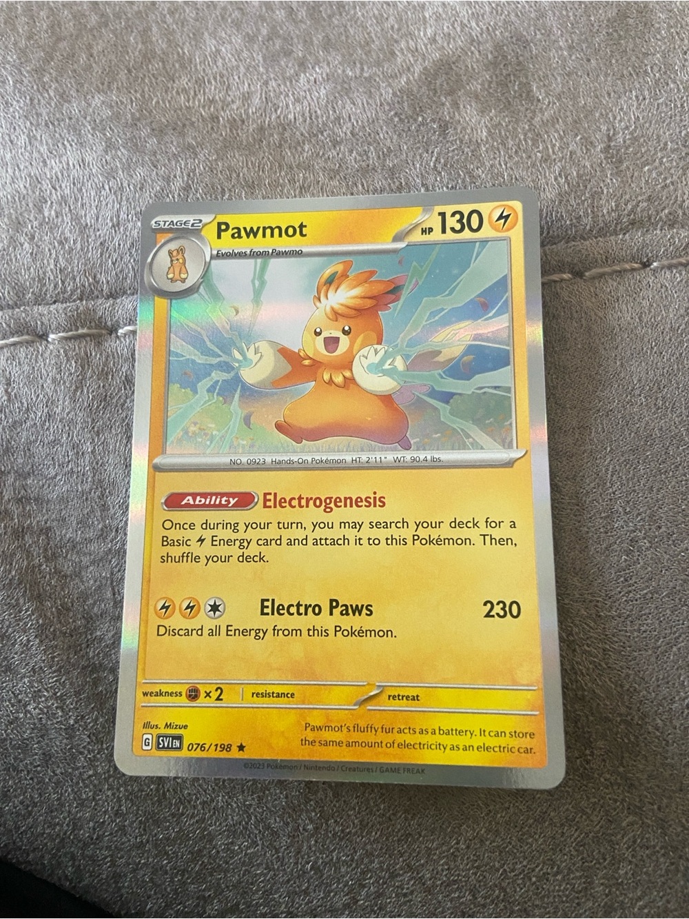 Holo Pawmot (076/198) Scarlet & Violet Base Set